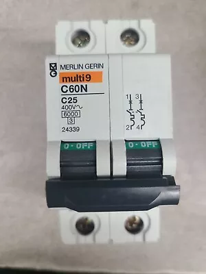 Merlin Gerin Multi 9 C60n C25 Circuit Breaker 2-pole 400v • $20