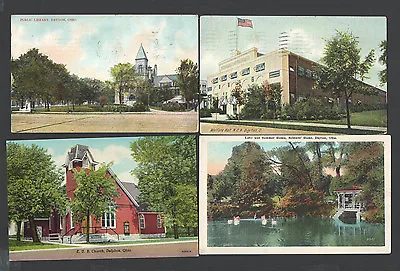 19 VINTAGE Ohio Postcards Dayton Delaware Dalton Delphos OWU Campus Etc. • $3