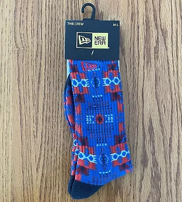 2 Pair New Era Crew Socks Aztec Print Mens Size M-L 10-13 The Crew • $13.95