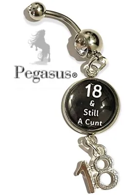 18th Birthday Rude Adult Funny Personalised Dangle  Belly Navel Bar Ring • £9.99