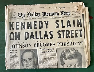$75.99 • Buy JFK Assassination The Dallas Morning News Newspaper November 23 1963 Vintage