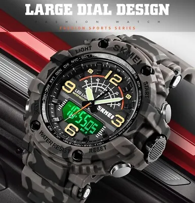 £14.49 • Buy Mens Waterproof Military Watches Big Dial Analog&Digital Fashion Wrist Watch