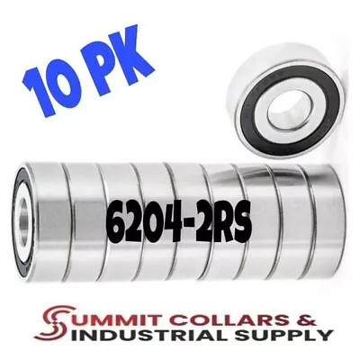 10 Pack 6204-2RS C3 Premium Rubber Sealed Ball Bearing 20x47x14mm 6204RS • $15.90