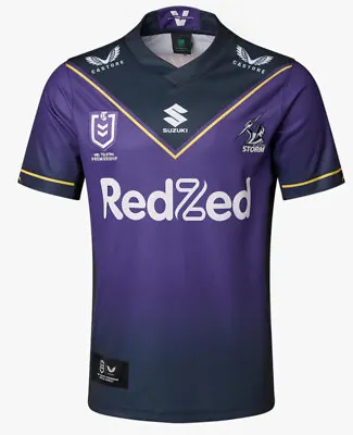 Castore Melbourne Storm Mens NRL Replica Rugby Shirt.  Purple. TM0426 • £49.99