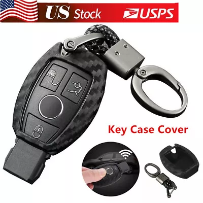 Carbon Fiber Smart Car Key Case Cover Fits Mercedes-Benz Fob Holder Accessories • $4.99