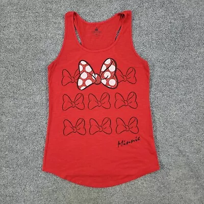 Disney Parks Tank Top Shirt Women's Medium Red Minnie Mouse Graphic Sleeveless • $11.99