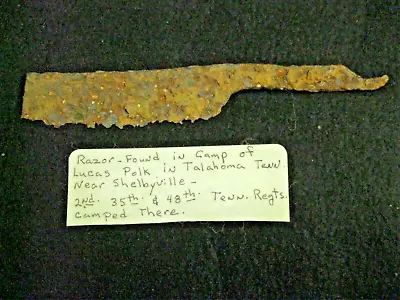 Dug Civil War Relic- Razor Tennessee Lucas Polk Camp Shelbyville • $20