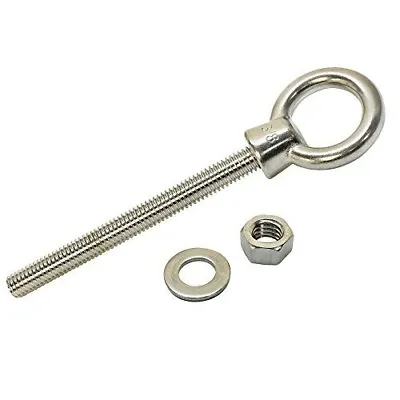 Stainless Steel Marine 3/8'' X 4'' Shoulder Eye Bolt Fully Threaded 1000 Lb • $12.99