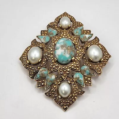 Vintage Sarah Coventry Brooch Rememberance Gold Tone Signed  • $30.55