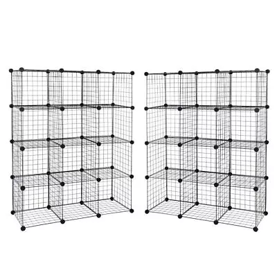 2X 12-Cube Storage Shelf Storage Bins Wire Cube Storage Organizer Modular • $68.58