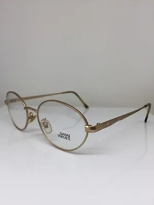New Vintage Gianni Versace H32 Eyeglasses C. 13M Matte Gold 53-17mm Made Italy • $224.99