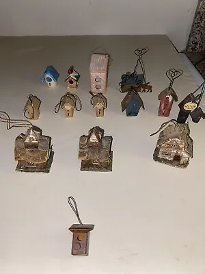 15  Vintage Miniature Christmas Tree Bird Houses  Ornaments • $40