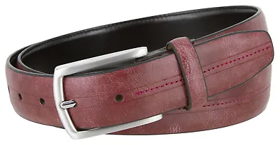 Men's Casual Genuine Leather With A Middle Stitched Design Belt 1 1/8  Wide  • $11.96