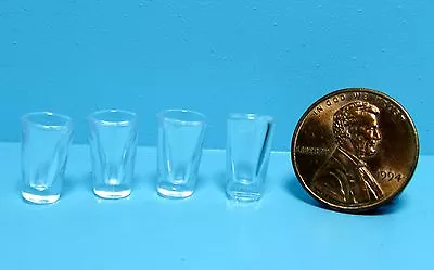 Dollhouse Miniature Plastic Water Drinking Glasses Cups Set Of 4 G7267 • $2.69