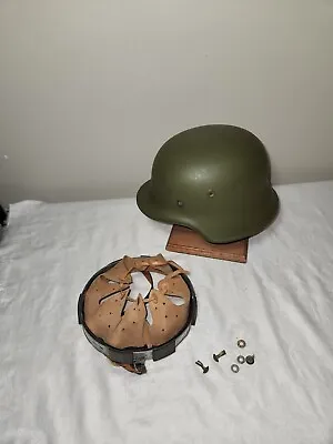 Repainted Large WWII German M42 Helmet With Reproduction Liner Re-enactment • $350