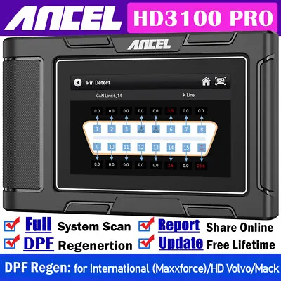 Ancel HD3100 PRO Heavy Duty Truck Diagnostic Scanner DPF Regen Full System Tool  • $374.99