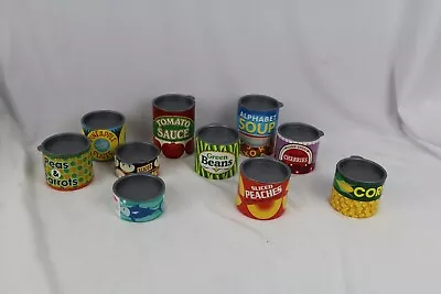 Lot Of 10 Melissa & Doug Grocery Play Food Cans With Removable Lids • $18