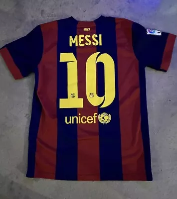 Lionel Messi FC Barcelona 2014-2015 Home Jersey Shirt Mens S Small • $59.99