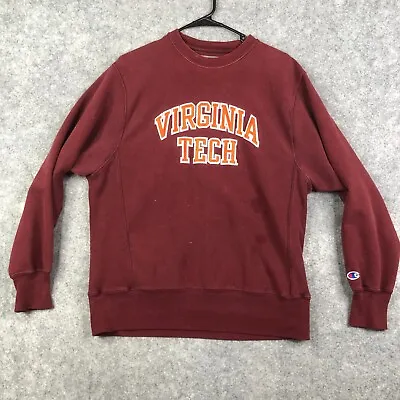 Vintage Champion Reverse Weave Crewneck Sweatshirt Size Small Virginia Tech • $41.89