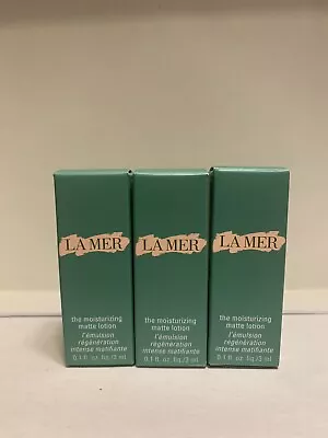 3 La Mer The Moisturizing Matte Lotion TRAVEL SIZE 3ml 0.1oz Each NEW IN BOX • $19.99