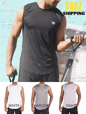 4 PACK Mens Dri-Fit Workout Running Cooling Performance T-Shirt Sleeveless Tee • $19.99