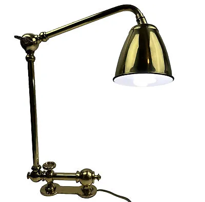 Brass Adjustable Wall Lamp Sconce Double Swing Arm  MCM VTG Gold Color Heavy • $295