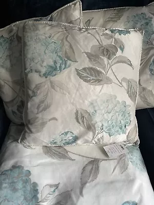 Original Laura Ashley 100% Silk Hydrangea Duck Egg Cushions Price Per Cushion • £40