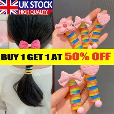 £4.59 • Buy Kids Girls Telephone Wire Line Ponytail Holder Rubber Band Elastic Hair Band Uk
