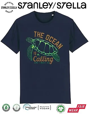£8.99 • Buy Mens Scuba Diving T-Shirt TURTLES The Ocean Is Calling Funny Sea Extreme Sports