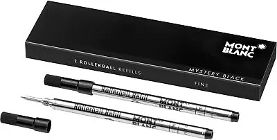 MONTBLANC Rollerball Refill Fine 2X1 Mystery Black (105162) • $29.39