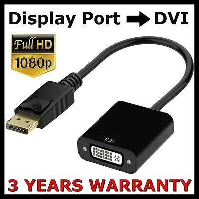 $5.75 • Buy DisplayPort Male To DVI Female 24 5 Pin DP Display Port Converter Adapter Cable