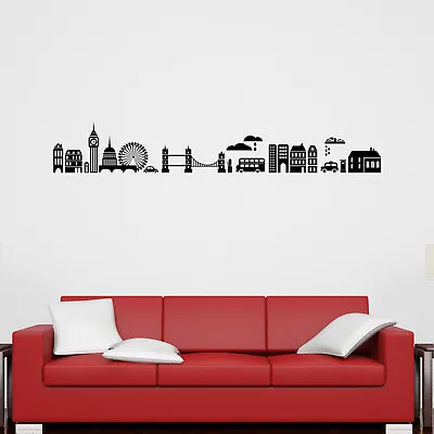 Cool London Skyline Wall Sticker Decal Transfer Cityscape Design Matt Vinyl UK • £14.69