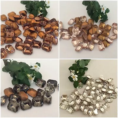 £3.50 • Buy Vintage Octagon 10x8mm Rhinestone Czech Foiled BARGAIN Pack Of 10 Colour Choice