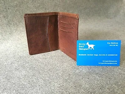 Leather Wallet Bifold **30% OFF** W2H Men's Cash Cards Buffalo Handmade • $14.61