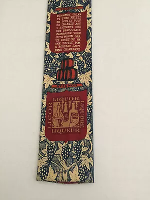 Rooster All Cotton Flat Tie 3  X 54  Creamy Wine Blue Celebrate Thanksgiving • $6.98