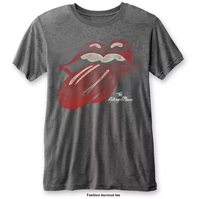 The Rolling Stones 'Vintage Tongue Logo' Burnout T-Shirt - NEW & OFFICIAL • $38.05