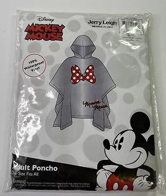 Disney Minnie Mouse Adult One Size Fits All Vinyl Poncho By Jerry Leigh - New • $8.99