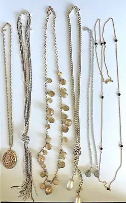 Vintage Modern Lot Of 6 Gold Silver Tone Long Necklaces Sarah Coventry • $20