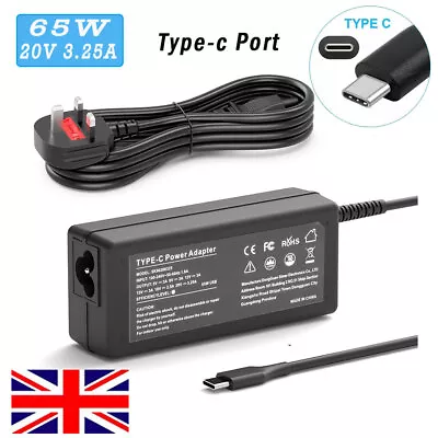 65W TYPE-C USB-C Laptop Power Adapter Charger For HP Lenovo Acer ASUS Apple Sony • £12.87