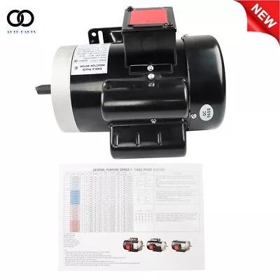 60HZ 115V/230V General 1 Phase Electric Motor 2HP 3450 RPM 56C Frame 5/8 Shaft • $192.48