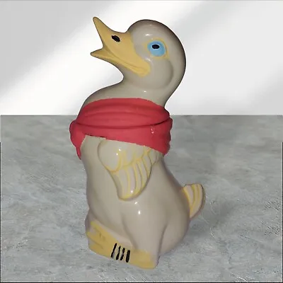 Mccoy Collectible Duck Cookie Jar With Red Bow.  Marked USA -10. Broken  Glue • $50