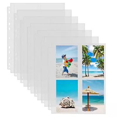 30 Pack 3.5X5  Photo Album Refill Pages For 3 Ring BinderUltra-Clear Photo Slee • $11.18