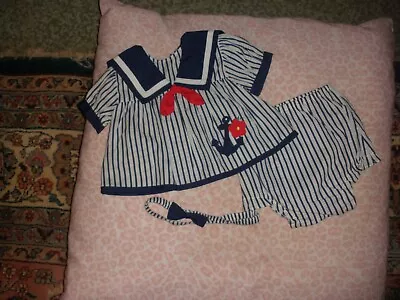 Vintage 70s Allison Ann Baby Girl Sailor Outfit Dress 3-6 Months • $17.93