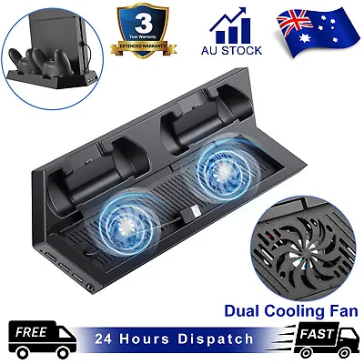 $21.99 • Buy For PS4 Cooling Stand Fan HUB Dual Charger Station For PlayStation 4 Controller