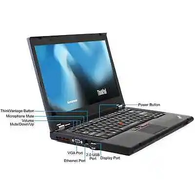 ThinkPad T420 Intel I5 2.5GHz - 3.2GHz 8GB RAM 128GB SSD 500GB HDD HD+ Win 10 11 • $148.98