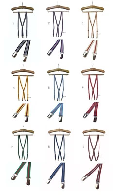 £10.20 • Buy Stripe Skinny Thin Braces Suspenders, 1.5cm Wide, Unisex, Mod, Preppy Free P&P