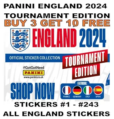 Panini England 2024 Tournament Edition Sticker Collection - #1 - #243 England • £0.99