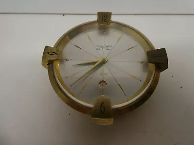 Vintage Brass Swiza Sheffield Calendar 8 Day Alarm  Clock  • $89