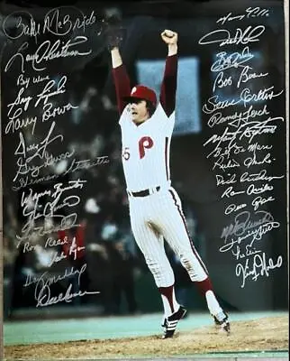 1980 Phillies World Series Celebration 16 X 20 Signed By 31 Players And Coaches  • $750