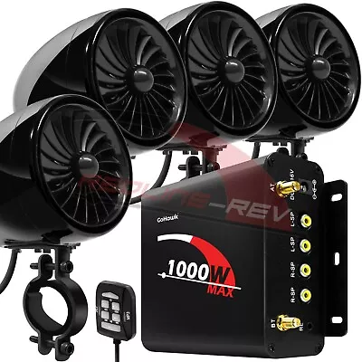 1000W Amp Motorcycle Waterproof Bluetooth Stereo 4-Speakers Audio MP3 System ATV • $167.97